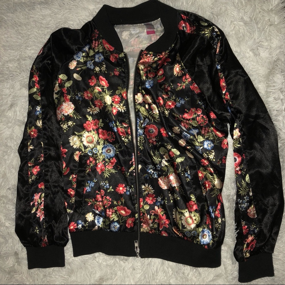 Silk Floral Jacket Size Large